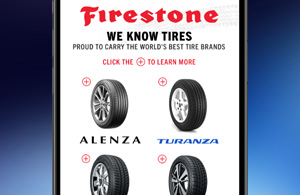 Firestone Scroller Ad Custom Buttons, Interactive HTML5